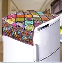 Fridge Cover Combo Of 1 Fridge Top Cover, 1 Handle Cover and 3 Fridge Tray Mats-thumb1