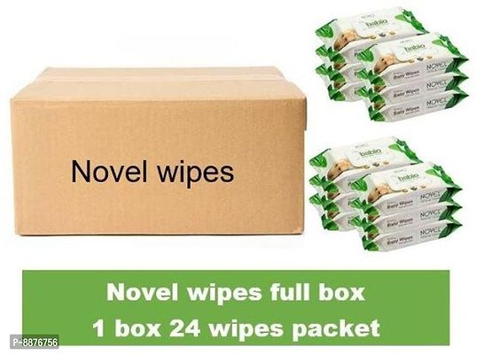 NOVEL Baby Wipes 80 Sheets/Pack  With Lid  Baby Wipes- Pack Of 24-thumb0