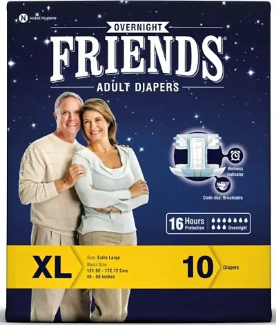 FRIENDS Overnight Tape Type Adult Diapers - XL  (10 Pieces)