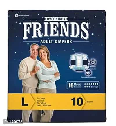 FRIENDS Overnight Tape Type Adult Diapers - L  (10 Pieces)-thumb0