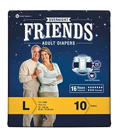 FRIENDS Overnight Tape Type Adult Diapers - L  (10 Pieces)