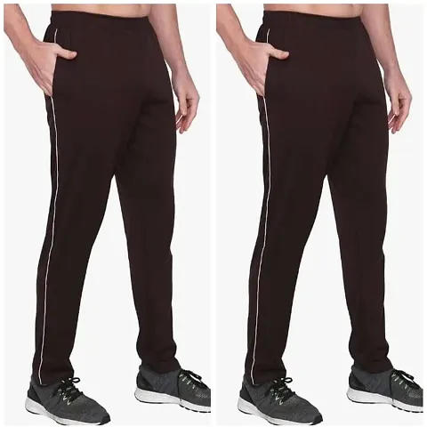 Comfortable Blend Regular Track Pants For Men Pack Of 2