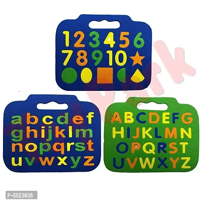 ELITE EVA Foam Big ABC Letters, Small ABC Letter, Numbers and Shapes for Kids Learning (3 Pcs)
