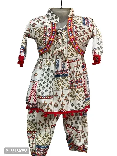 Alluring Cotton Blend Ethnic Wear For Girls-thumb0