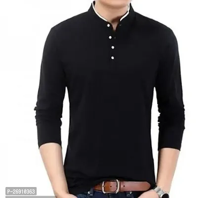 Fancy Cotton Solid T-shirts For Men-thumb0