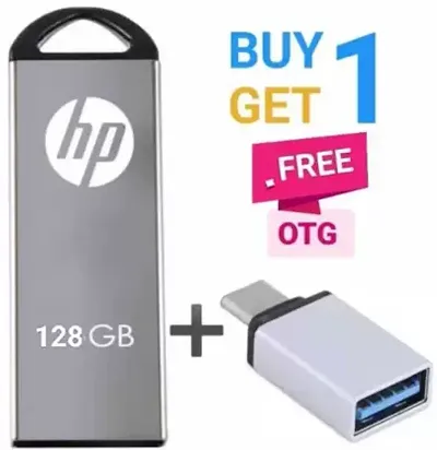 HP V220 OTG 1 OTG Type C 128 GB Pen Drive  (Silver)