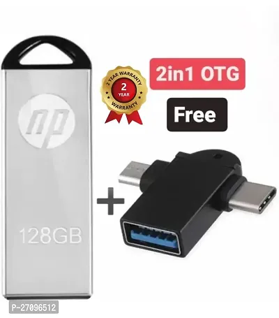 NP 128gb Pendrive 2in1 Otg Free 128 GB OTG Drive  (Silver, Black, Type A to Micro USB)-thumb0