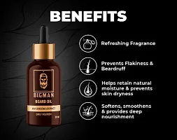 BIGMAN Beard Oil with Ginseng Extract and Avocado Oil, Hair Growth Oil for faster beard growth and thicker looking beard | No Harmful Chemicals | Clinically Tested | Non Sticky- 30 ml-thumb1