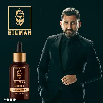 BIGMAN Beard Oil with Ginseng Extract and Avocado Oil, Hair Growth Oil for faster beard growth and thicker looking beard | No Harmful Chemicals | Clinically Tested | Non Sticky- 30 ml-thumb5