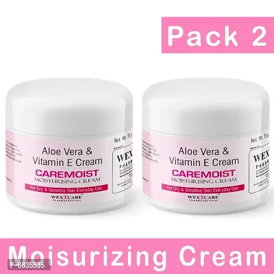 Aloe Vera and Vitamin E Cream | Moisturizer Cream For Men and Women For All Skin Type - 75g (Pack2)