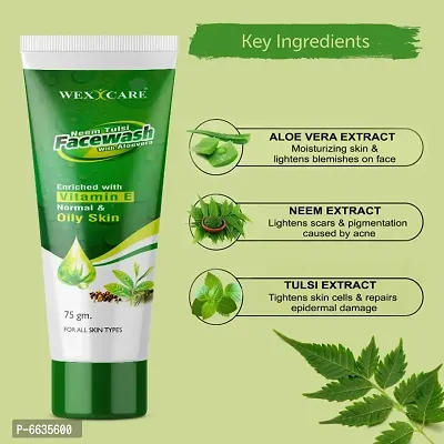 Skin Purifying Neem Face Wash for Acne and Pimples | With Aloe Vera, Tulsi, Tea Tree Oil and Vitamin E | For All Skin Types | 75 gm-thumb2