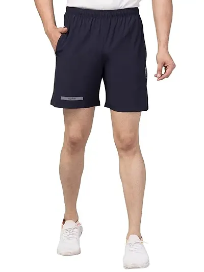 Comfortable Blue Nylon Regular Shorts For Men