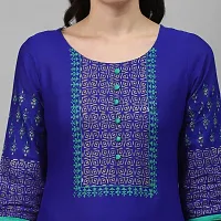 Women's Cotton Blue Block Print Kurti-thumb4