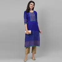 Women's Cotton Blue Block Print Kurti-thumb3