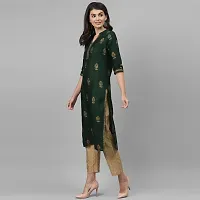 Women's Cotton Green Block Print Kurti-thumb2