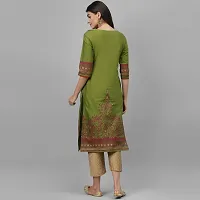 Women's Cotton Green Block Print Kurti-thumb1