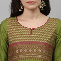 Women's Cotton Green Block Print Kurti-thumb4