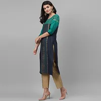 Women's Cotton Blue Block Print Kurti-thumb2