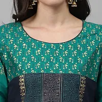 Women's Cotton Blue Block Print Kurti-thumb4