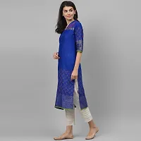 Women's Cotton Blue Block Print Kurti-thumb2