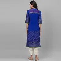 Women's Cotton Blue Block Print Kurti-thumb1