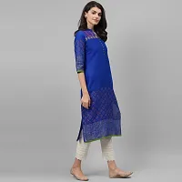 Women's Cotton Blue Block Print Kurti-thumb3