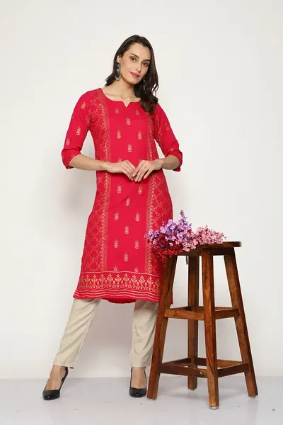 A-Line Rayon Kurta For Women