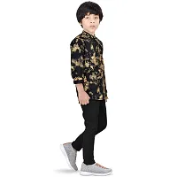 Made In The Shade Boy's Cotton Short Printed Kurta and Solid Trouser Set, 100% Cotton,-thumb2