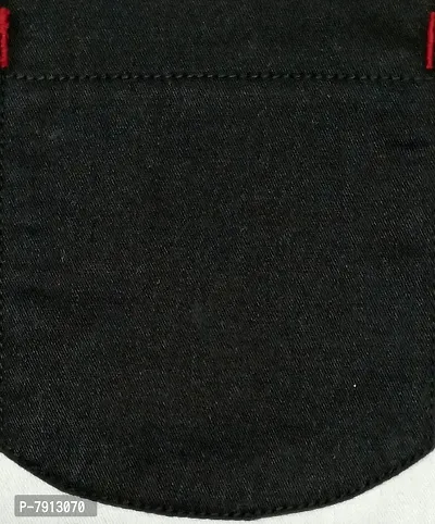 Made In The Shade 100% Cotton Full Sleeve Mandarian Collar Kurta for Boys, Printed Black Golden-thumb4