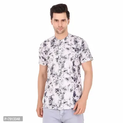 Made In The Shade 100% Cotton Half Sleeve Printed Shirt for Men's Navy-thumb0