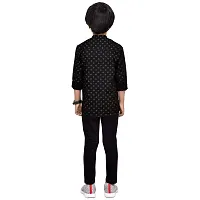 Made In The Shade Boy's Cotton Short Printed Kurta and Solid Trouser Set, 100% Cotton,-thumb1