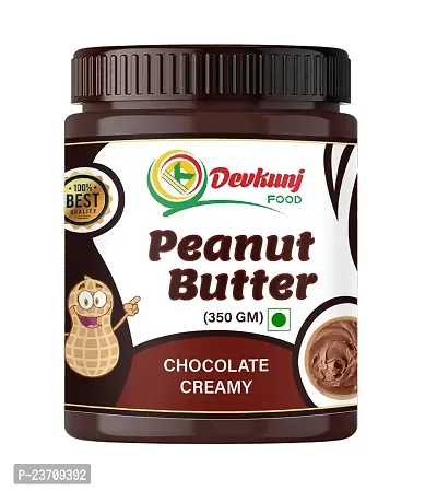 DEVKUNJ FOOD Chocolate Peanut Butter Creamy 350GM | Made With Premium Dark Chocolate