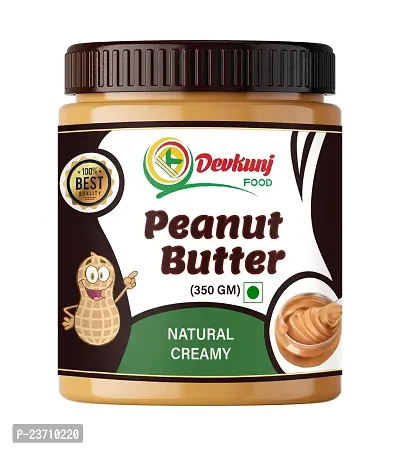 DEVKUNJ FOOD Natural Peanut Butter Creamy 350GM | 100% Natural Peanut Butter-thumb0