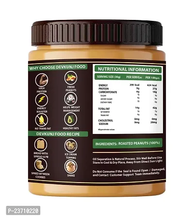DEVKUNJ FOOD Natural Peanut Butter Creamy 350GM | 100% Natural Peanut Butter-thumb2