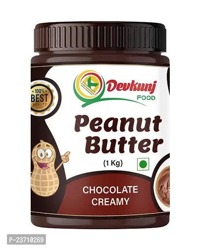 DEVKUNJ FOOD Chocolate Peanut Butter Creamy 1KG | Made With Premium Dark Chocolate