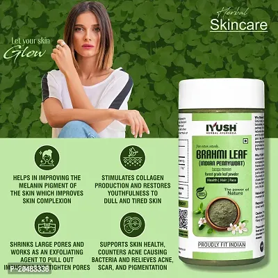 IYUSH Herbal Ayurveda Brahmi Powder ? 250gm | Bacopa Monnieri Powder | Brahmi Powder for Hair Growth | Bramhi Organic Powder | Hair Volume Powder | Hair Volumizing Powder |-thumb4