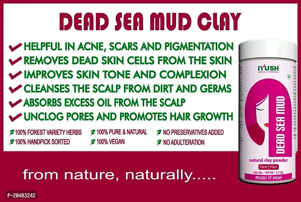 IYUSH Herbal Ayurveda Dead Sea Mud Clay and Multani Mitti Powder - (100gm + 150gm, Total 250gm)-thumb4