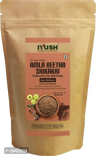IYUSH Herbal Ayurveda Amla Reetha Shikakai Powder for Hair - 900gm | Hair Mask for Hair Growth | Hair Volume Powder | Hair Pack for Hair Growth | Traditional Herbal Hair Wash Powder |-thumb0