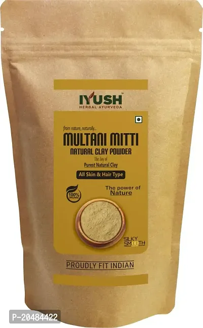 IYUSH Herbal Ayurveda Multani Mitti Powder ? 400gm | Multani Mitti Powder for Face Pack | Multani Mitti Stone Powder | Multhanimetti Powder for Face | Fullers Earth Powder | Clay Mask Powder |