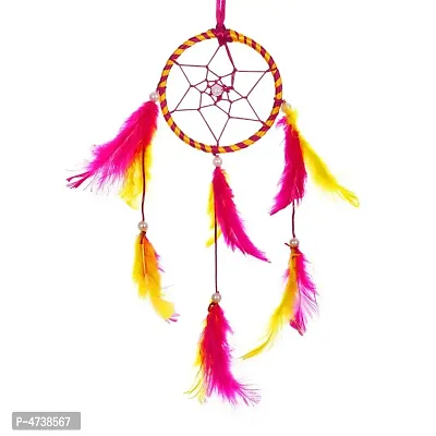 BS AMOR Sacred Hoops | Wall Hanging, Car Hanging | Home Decorative Showpiece Height 41CM, Pack of 1 (Pink Yellow)&hellip;