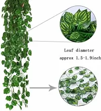 Home Decor Artificial Garland Line Money Plant Leaf Creeper | Wall Hanging | Speacial Ocassion Decoration | Home Decor Party | Office | Festival Theme Decorative | Length 6 Feet Pack of 3 Line Strings-thumb3
