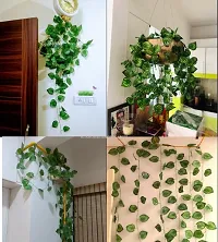 Home Decor Artificial Garland Line Money Plant Leaf Creeper | Wall Hanging | Speacial Ocassion Decoration | Home Decor Party | Office | Festival Theme Decorative | Length 6 Feet Pack of 6 Line Strings-thumb1