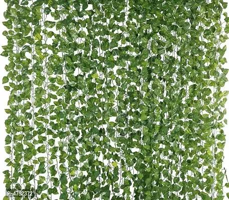 Home Decor Artificial Garland Line Money Plant Leaf Creeper | Wall Hanging | Speacial Ocassion Decoration | Home Decor Party | Office | Festival Theme Decorative| Length 6 Feet Pack of 24 Line Strings