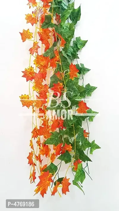 Wall Hanging Decor Artificial Creeper 6(3Green + 3 Orange) | Speacial Ocassion Decoration | Home Decor | for Wedding | Party | Office | Festival Decorative | Length 6 Feet (6 Strings)&hellip;