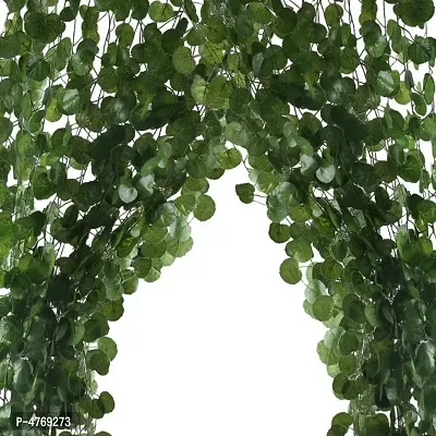Artificial Leaf Creeper Wall Hanging (circular Green, 3 pieces)-thumb3