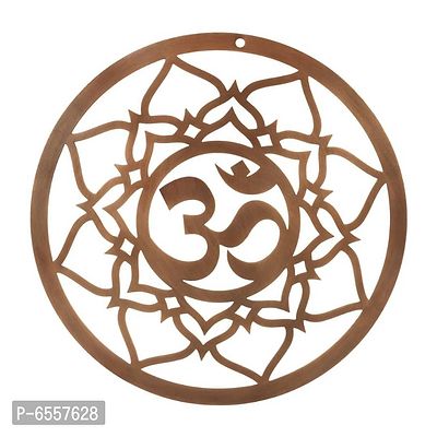 BS AMOR Hand Crafted Metal Om Wall Hanging 14 inches for Home Temple, Door, Wall Decoration-thumb0