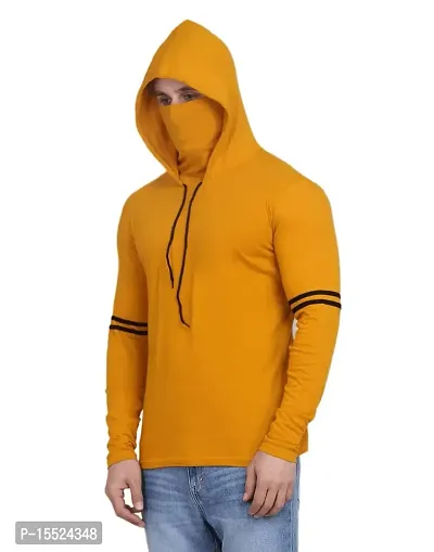 IESHNE LIFESTYLE Men's Cotton Blend Regular Fit Hooded Neck t-Shirt (Large Multicolor)-thumb0