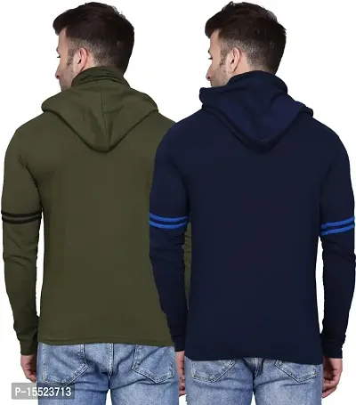 IESHNE LIFESTYLE Men's Cotton Blend Regular Fit Hooded Neck t-Shirt-thumb2