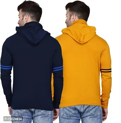 IESHNE LIFESTYLE Men's Cotton Blend Regular Fit Hooded Neck t-Shirt-thumb2