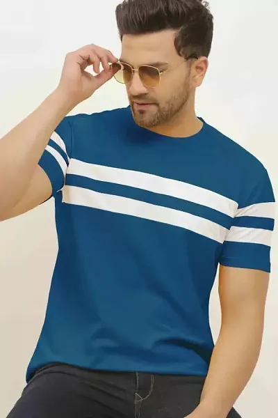 Reliable New Cotton Color blocked Round Neck Tees For Men